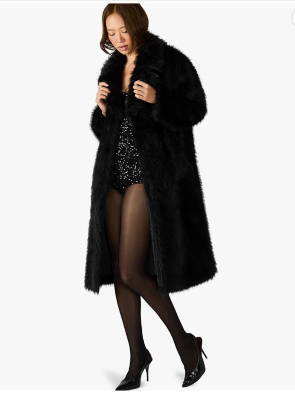 Steve Madden Women's Larkin oversized faux fur coat, Small